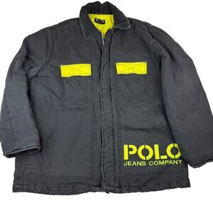 Polo Jeans Co Ralph Lauren Black Yellow Jacket Size L